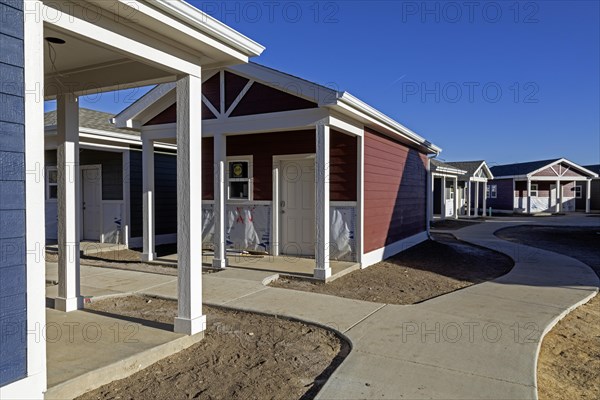 Longmont, Colorado, The Veterans Community Project is building tiny homes for homeless veterans. The development has 26 homes, ranging from 240 square feet for individuals to 320 square feet for families