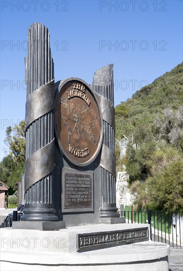 The Pillar of Hercules monument Gibraltar, British terroritory in southern Spain