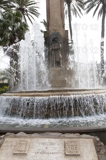 Fountain in Plaza de Espana, Melilla autonomous city state Spanish territory in north Africa, Spain, Europe