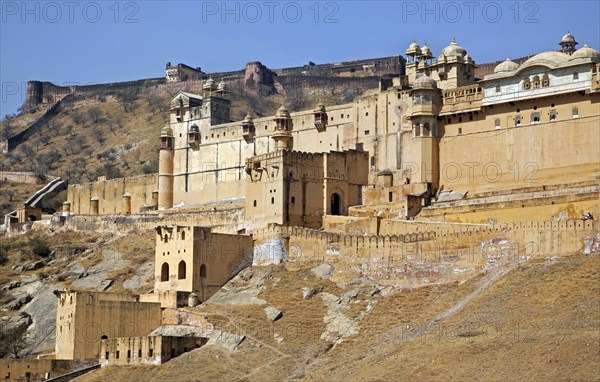 Amer Fort, Amber Fort, palace in red sandstone at Amer near Jaipur, Rajasthan, India, Asia