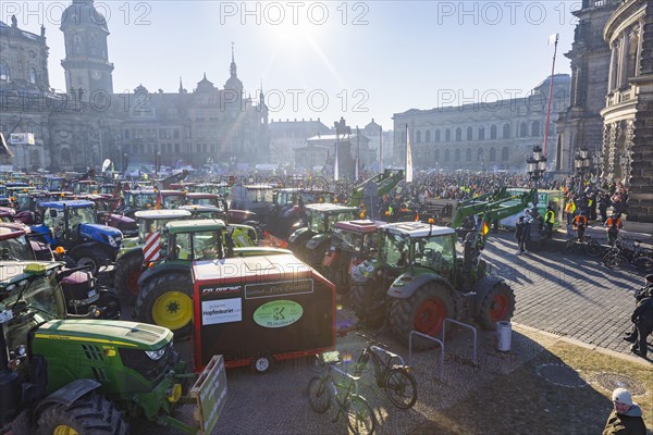 Farmers' protest action, Dresden, Saxony, Germany, Europe