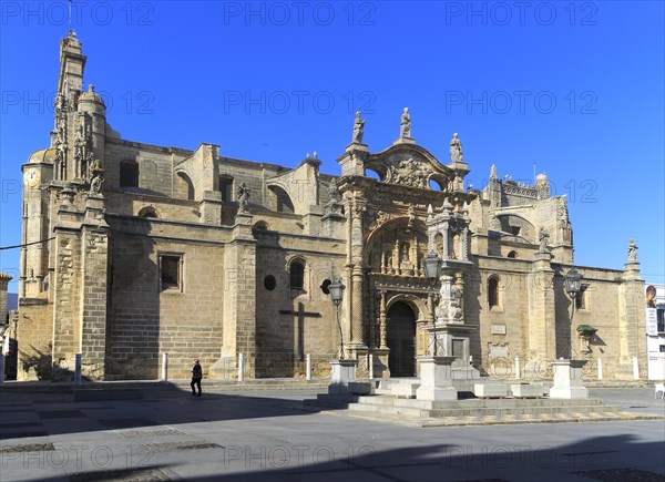 Historic church facade, Iglesia Mayor Prioral, Puerto de Santa Maria, Cadiz province, Spain, Europe