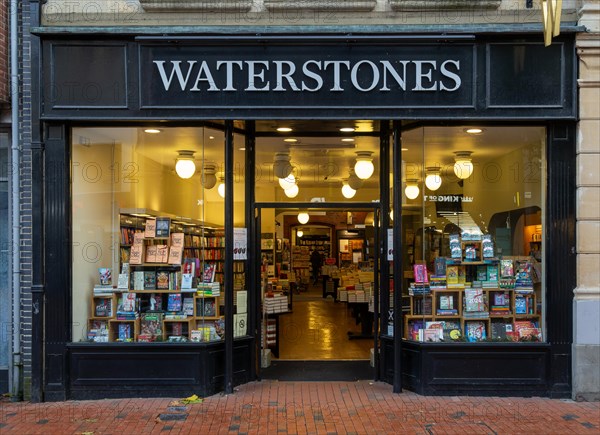 Waterstones bookshop in town centre of Reading, Berkshire, England, UK