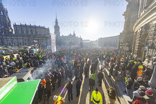 Farmers' protest action, Dresden, Saxony, Germany, Europe