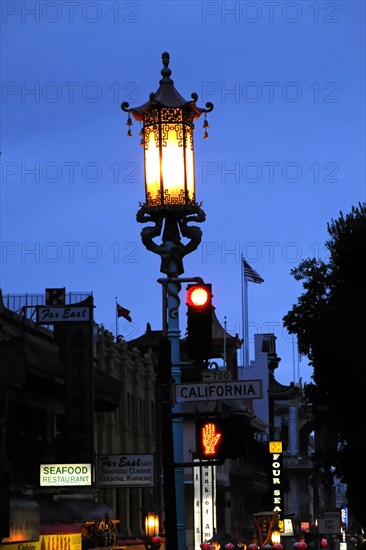 Chinatown, in the evening, San Francisco, California, USA, North America