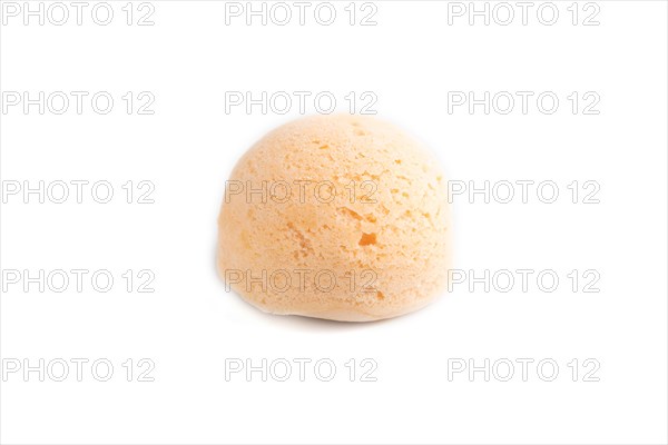Japanese rice sweet buns mochi filled with jam isolated on white background. side view, close up