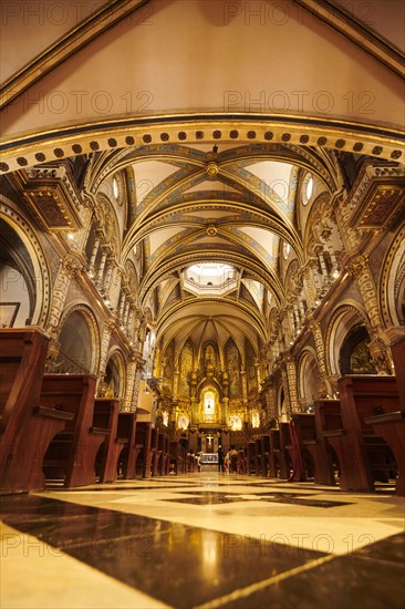 Montserrat Monastery cathedral, church near Barcelona, Catalonia, Spain, Europe