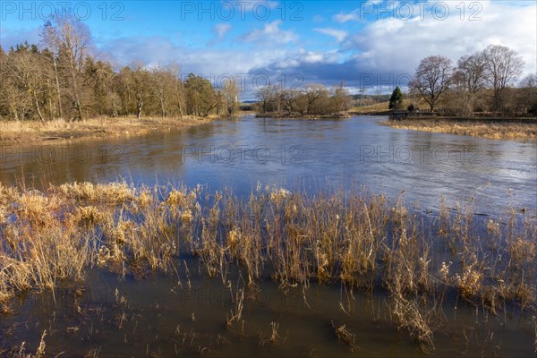 Confluence of the Breg and Brigach rivers to form the Danube, source of the Danube, Donaueschingen, Baden-Wuerttemberg, Germany, Europe