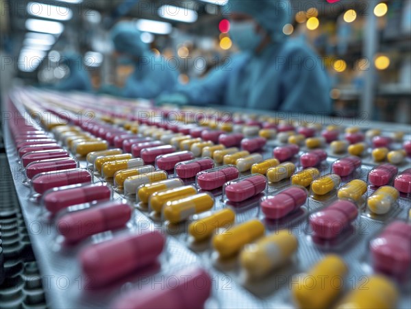 Production of pills and medicines, drug abuse, AI generated