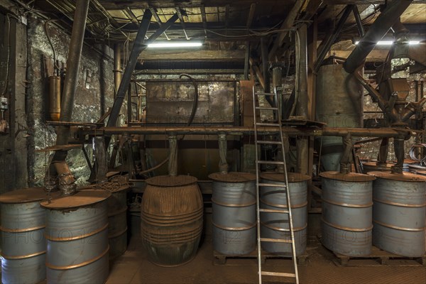 Bronze powder production room with filling plant in a metal powder mill, founded around 1900, Igensdorf, Upper Franconia, Bavaria, Germany, metal, factory, Europe