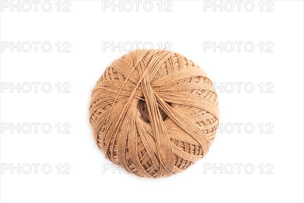 Spool of thread isolated on white background. Top view, flat lay, close up