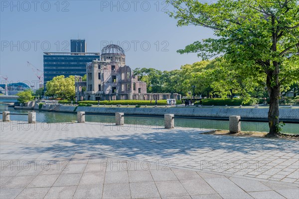 Remains of A-bomb dome at Peace Memorial Park in Hiroshima, Japan, Asia