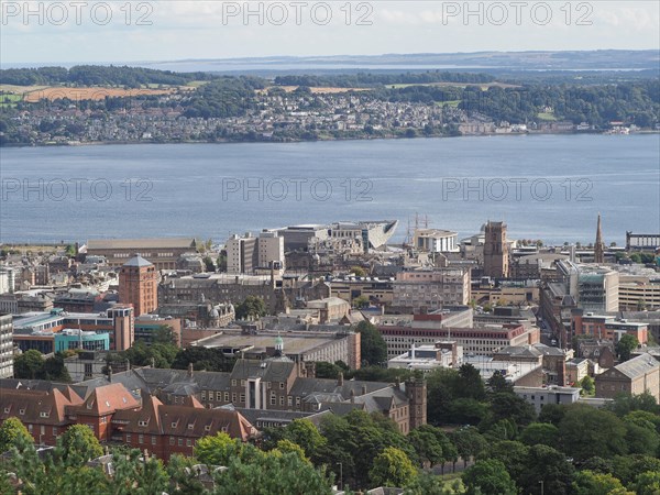 Aerial view of Dundee from Law hill, UK