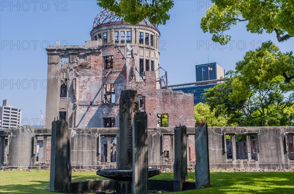 A-bomb dome, remains of building from world war 2 attack of Hiroshima in Japan