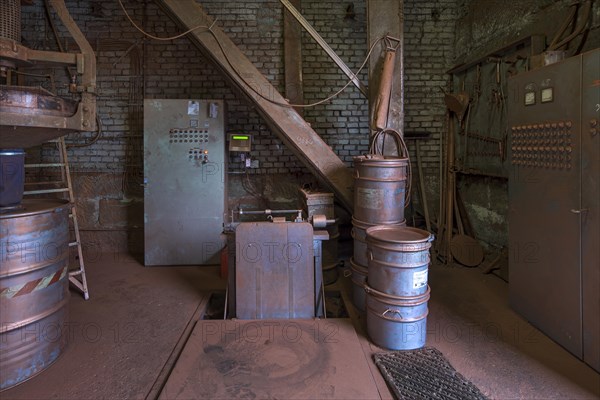 Bronze powder production room with scales in a metal powder mill, founded around 1900, Igensdorf, Upper Franconia, Bavaria, Germany, metal, factory, Europe