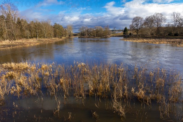 Confluence of the Breg and Brigach rivers to form the Danube, source of the Danube, Donaueschingen, Baden-Wuerttemberg, Germany, Europe