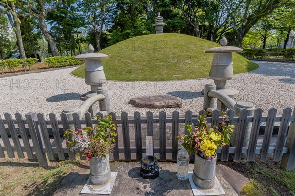 Memorial to victims of A-bomb in Peace Park in Hiroshima, Japan, Asia