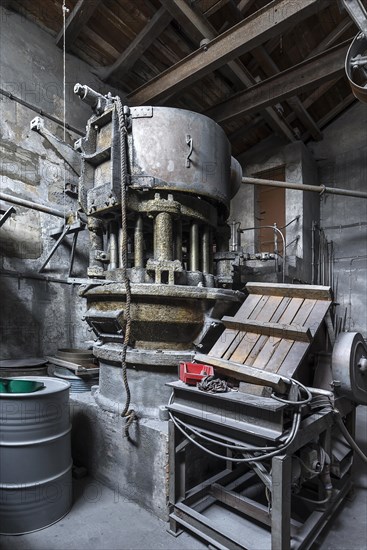 Zinc powder production room in a metal powder mill, founded around 1900, Igensdorf, Upper Franconia, Bavaria, Germany, Europe