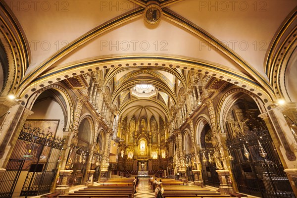 Montserrat Monastery cathedral, church near Barcelona, Catalonia, Spain, Europe