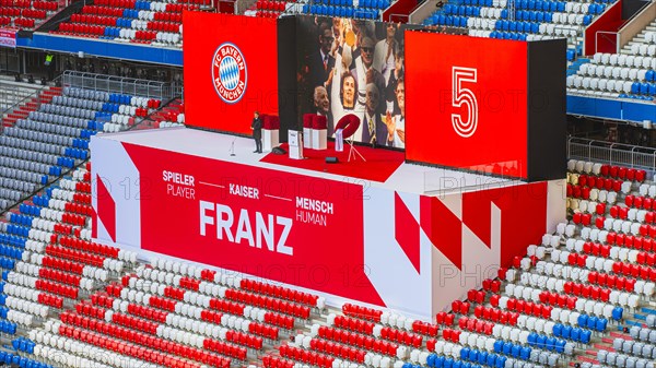 Tenor Jonas Kaufmann sings at the memorial service, FC Bayern Munich funeral service for Franz Beckenbauer, Allianz Arena, Froettmaning, Munich, Upper Bavaria, Bavaria