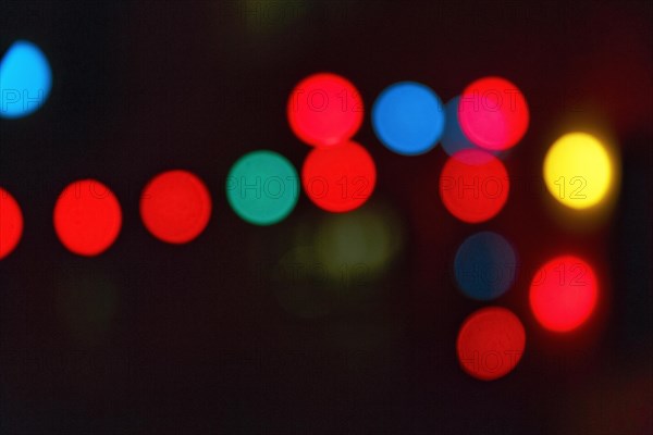 Bokeh balls, abstract colourful lights, night shot, wallpaper, Spain, Europe