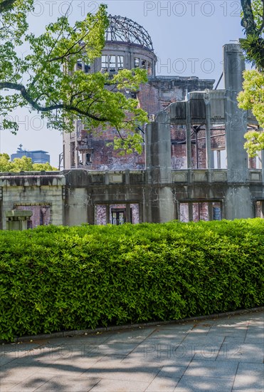 A-bomb dome, remains of building from world war 2 attack of Hiroshima in Japan