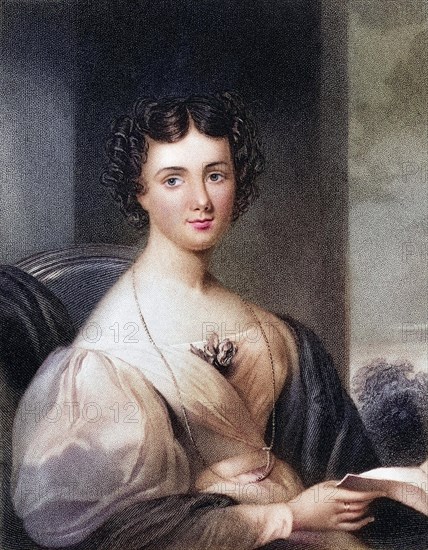 Maria Jane Jewsbury Mrs Fletcher 1800-1833 English author, writer, Historical, digitally restored reproduction from a 19th century original, Record date not stated