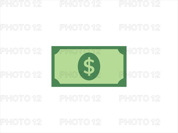 Green dollar bill with currency symbol