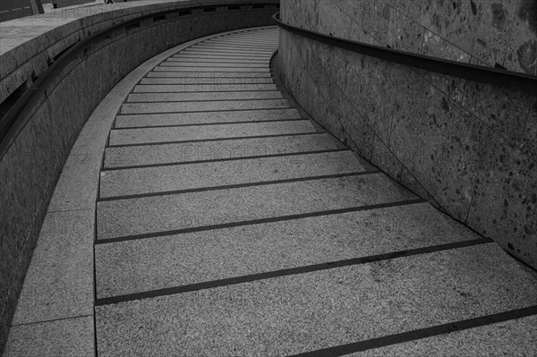 Stairs at the main railway station, black and white, Cologne, Germany, Europe