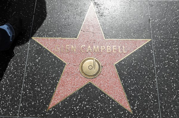 Walk of Fame, GLEN CAMPBELL, Hollywood Boulevard, Los Angeles, California, USA, North America