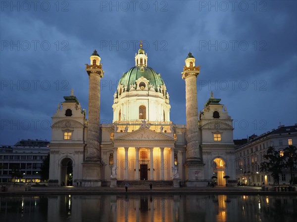 Karlskirche church in Vienna, Austria, Europe