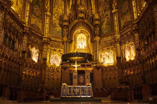 Montserrat Monastery cathedral, church near Barcelona, Catalonia, Spain, Europe