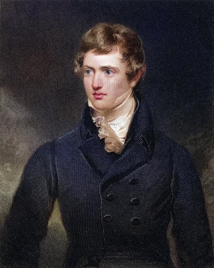 Edward George Geoffrey Stanley 14th Earl of Derby Lord Stanley 1799 to 1869 English statesman and three times Prime Minister of the United Kingdom, Historical, digitally restored reproduction from a 19th century original, Record date not stated