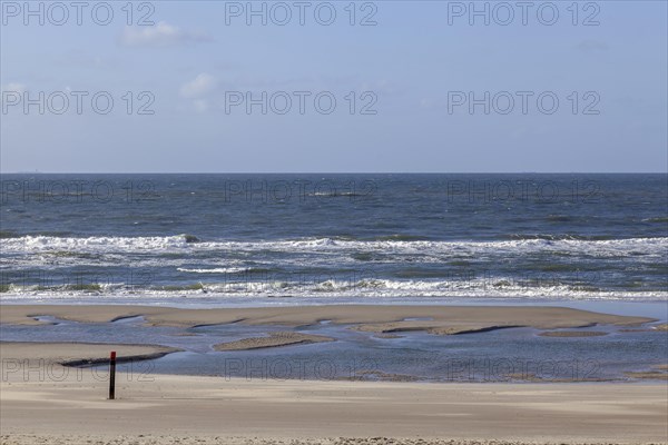 Beach and sea, North Sea island of Texel, province of North Holland, Netherlands