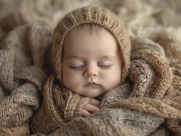 A newborn baby nestled in warm blankets, ai generated, AI generated