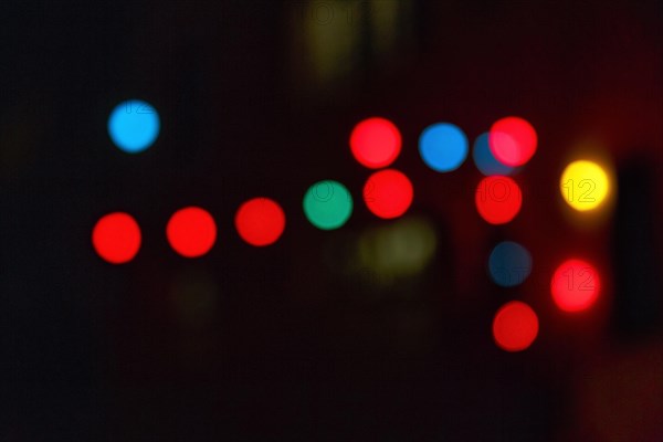 Bokeh balls, abstract colourful lights, night shot, wallpaper, Spain, Europe