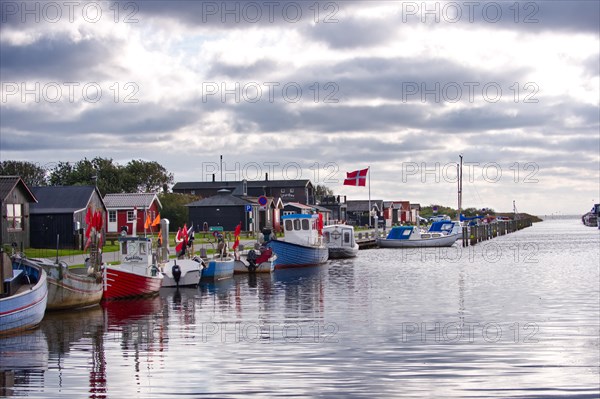 The small harbour of Stauning on Ringkobing Fjord, in West Jutland, Denmark, Europe