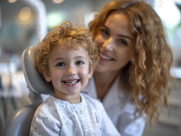 A patient is treated in a dental practice by a dentist, AI generated