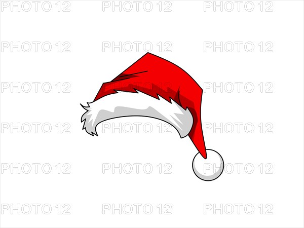 Red and white Santa Claus hat, symbolizing Christmas festivities