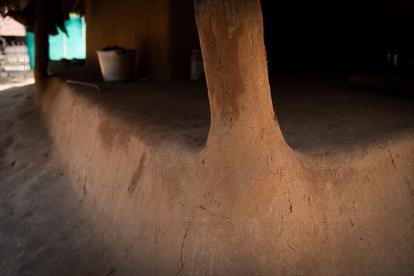 House in traditional clay construction, near Addateegala, Andhra Pradesh, India, Asia