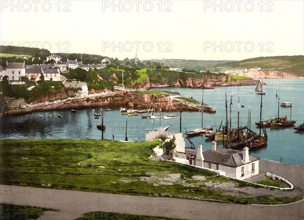 Dunmore, a popular tourist and fishing village in County Waterford, Ireland, c. 1890, Historic, digitally restored reproduction from a 19th century original Dunmore, a popular tourist and fishing village in County Waterford, Ireland, 1890, Historic, digitally restored reproduction from a 19th century original, Europe