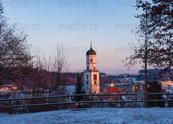 Church tower of St Martin's Church, Biberach an der Riss, Baden-Wuerttemberg, Germany, Europe