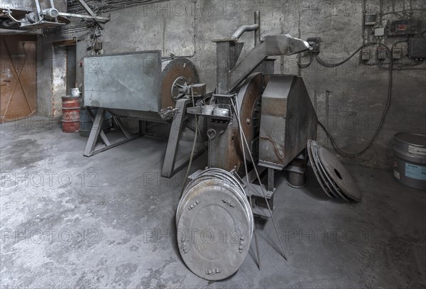 Zinc powder production room in a metal powder mill, founded around 1900, Igensdorf, Upper Franconia, Bavaria, Germany, Europe