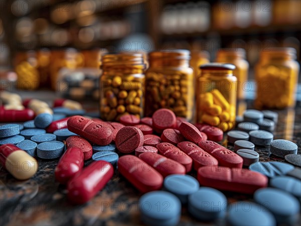 Production of pills and medicines, drug abuse, AI generated