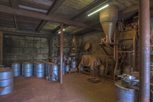 Copper powder production room in a metal powder mill, founded around 1900, Igensdorf, Upper Franconia, Bavaria, Germany, metal, factory, Europe