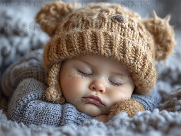 A newborn baby nestled in warm blankets, ai generated, AI generated