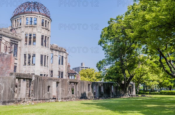 A-bomb dome, remains of building from world war 2 attack of Hiroshima in Japan