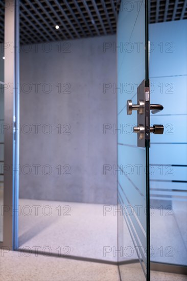 Modern Elegant Glass Door with Handle in Office in Switzerland