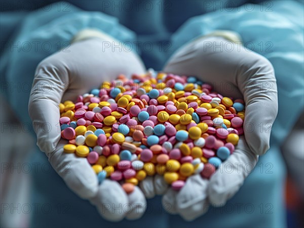 Production of pills and medicines, drug abuse, AI generated