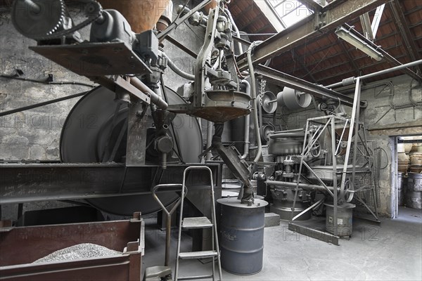 Zinc powder production room in a metal powder mill, founded around 1900, Igensdorf, Upper Franconia, Bavaria, Germany, metal, factory, Europe